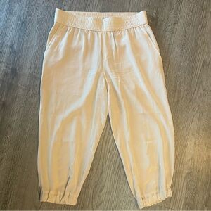 CLUB MONACO 100% Silk Cream Cropped Pants